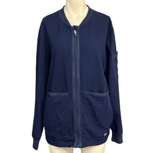 FIGS Jacket Medium Bellery Scrubs Navy Blue Unisex Full Zip size M Women’s